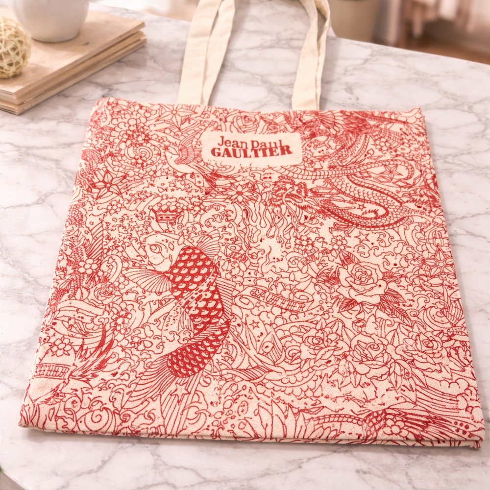 Jean Paul Gaultier Red and Cream Graphic Tote - Picture 2 of 3